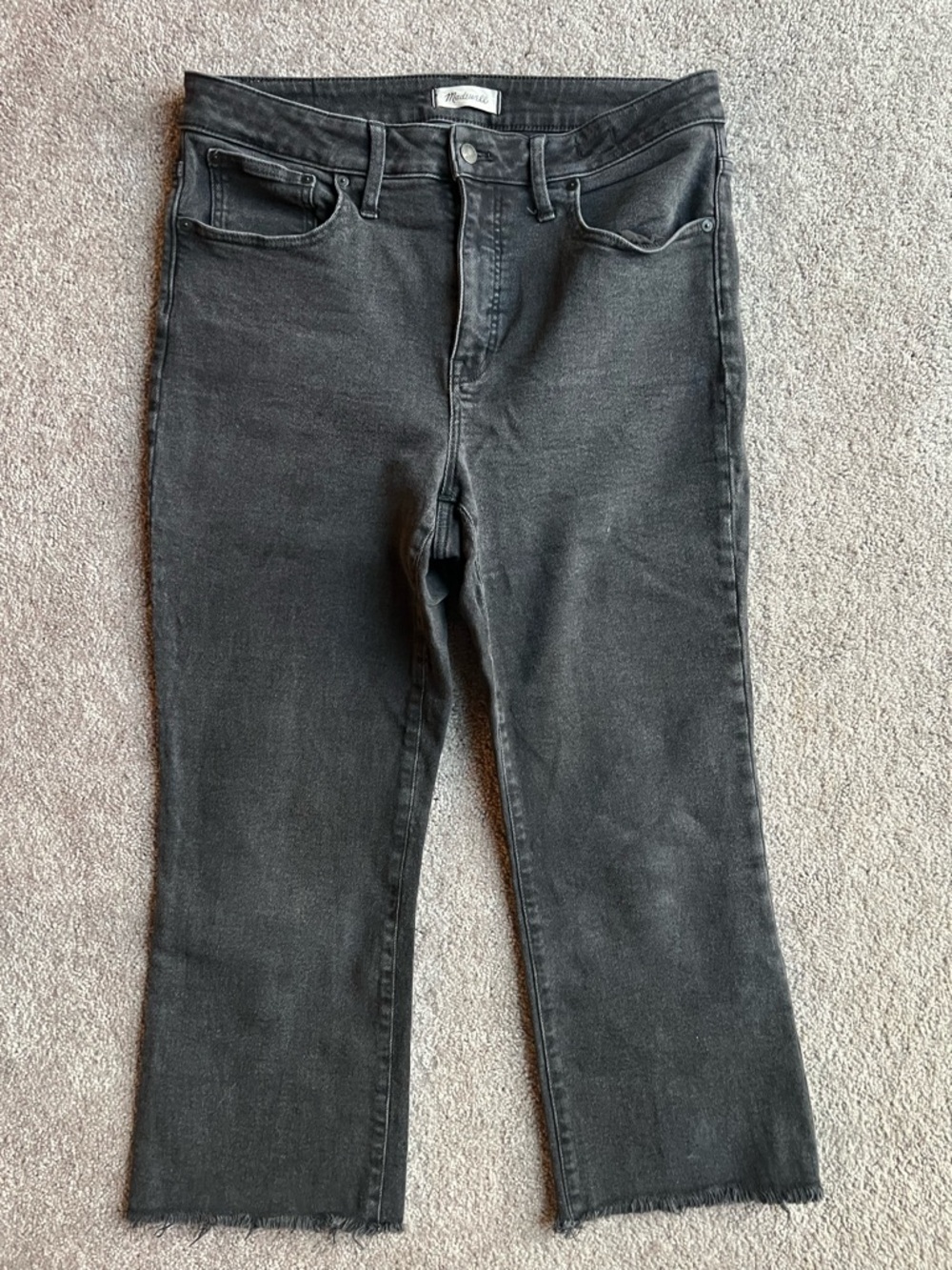 Madewell Black Cropped Straight Jeans